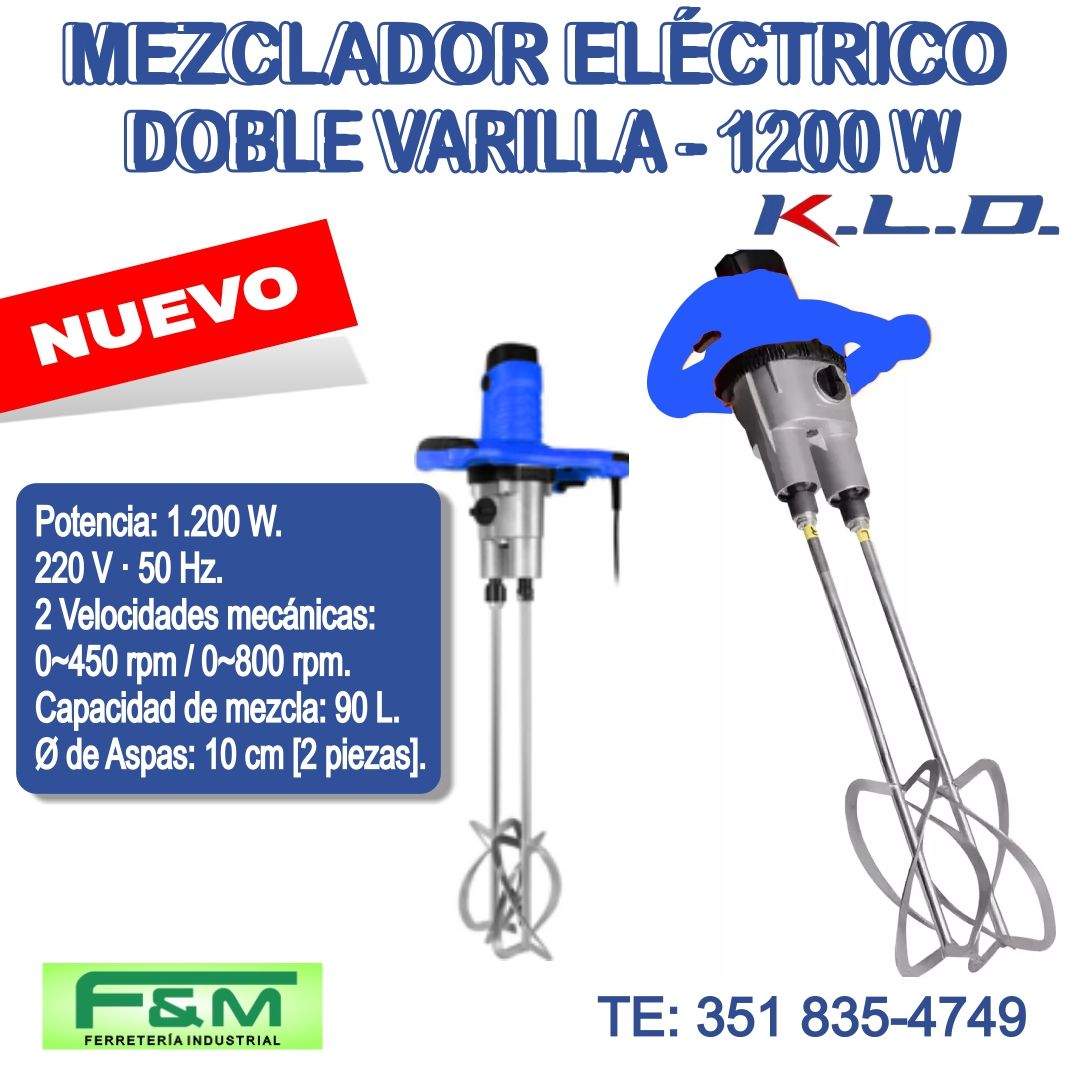 Mezclador Eléctrico KLD 1200 W Doble Varilla - Imagen 2