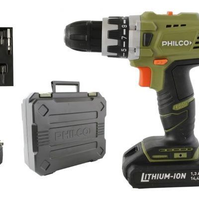Taladro Atornillador PHILCO Litio 14,4 V 10mm Accesorios y Maleta