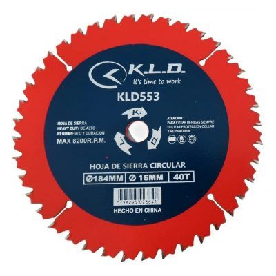 Hoja Disco de Sierra KLD Madera 184 mm 40 Dientes