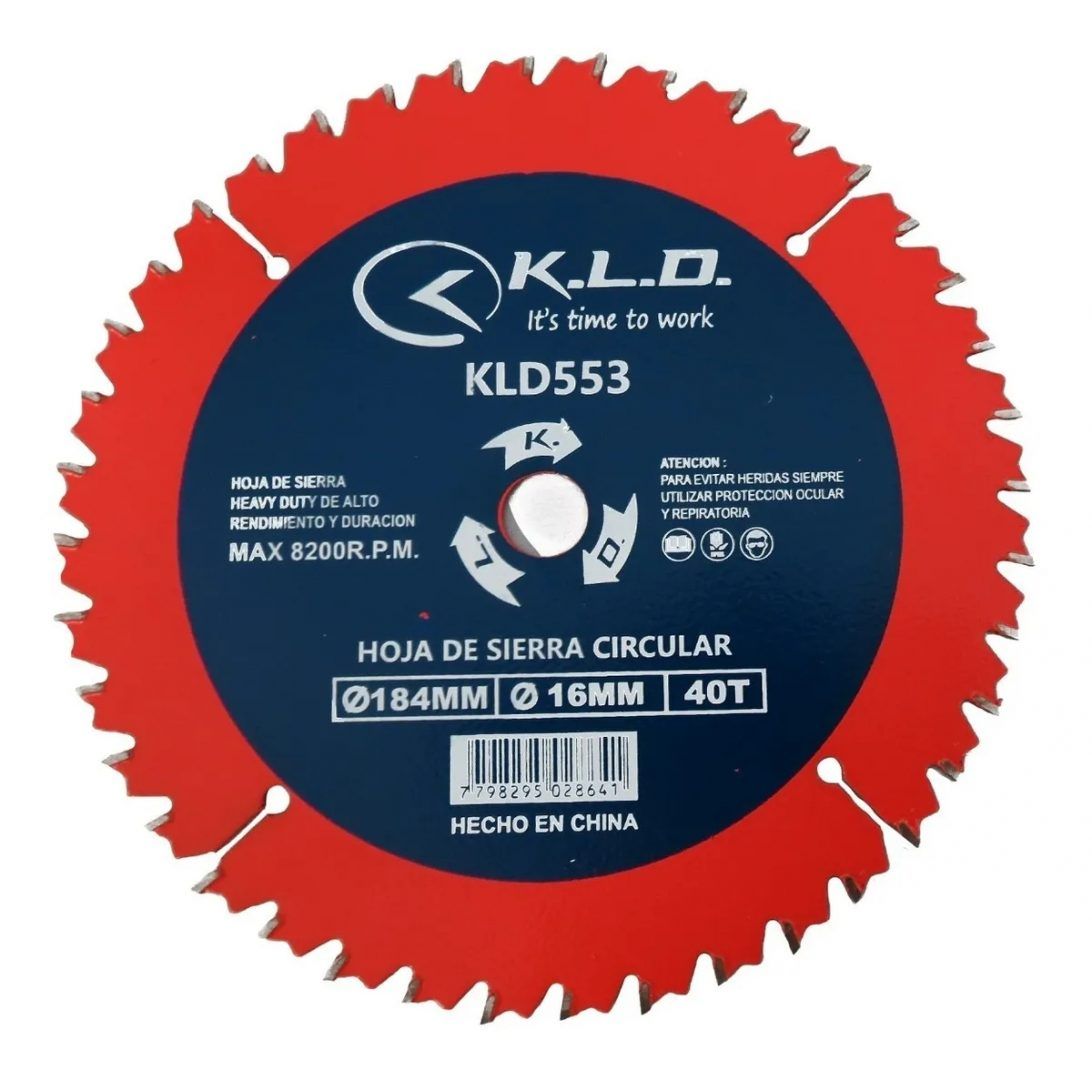Hoja Disco de Sierra KLD Madera 184 mm 40 Dientes