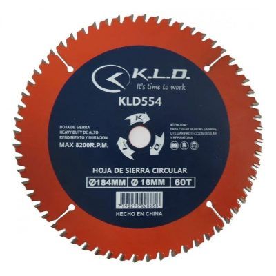 Hoja Disco de Sierra KLD Heavy Duty Madera 184mm 60 Dientes
