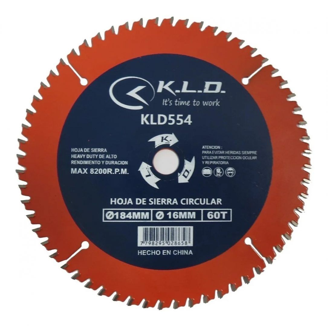 Hoja Disco de Sierra KLD Heavy Duty Madera 184mm 60 Dientes