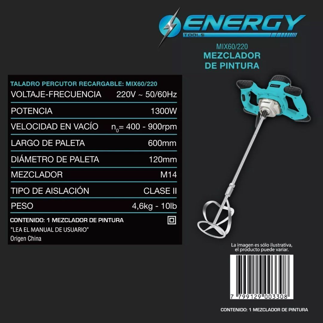 Mezclador de Pintura Multiuso ENERGY 1300 W - Imagen 3