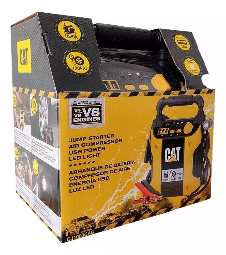 Arrancador de batería con compresor CAT 1000A 120psi 3 USB y linterna - Imagen 3