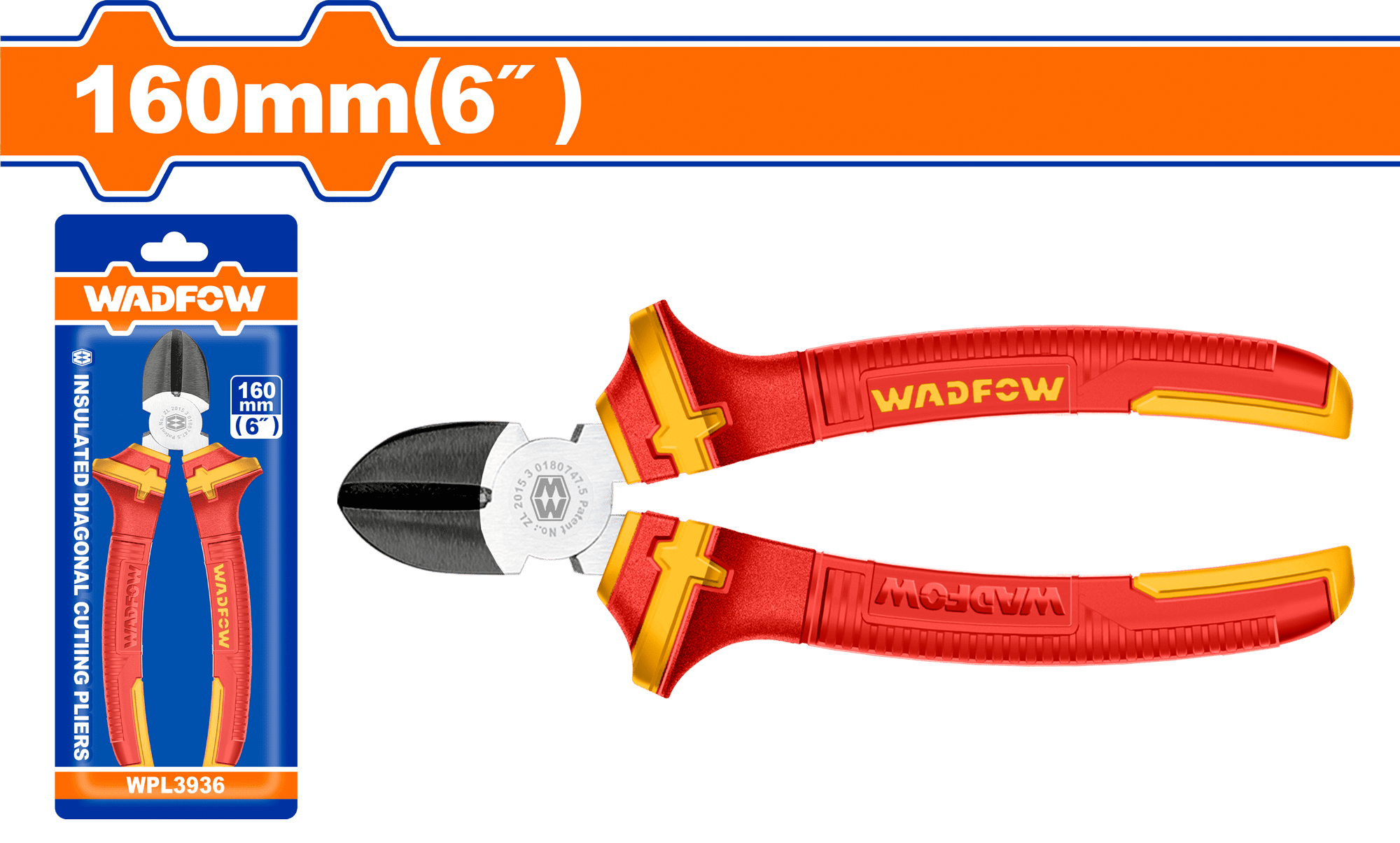 Alicate Corte Diagonal 6" Aislado 1000 V WADFOW - Imagen 2