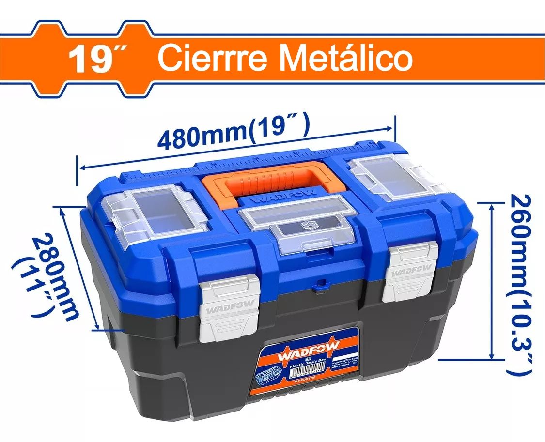 Caja para Herramientas 19" Resistente con Bandeja WADFOW - Imagen 2
