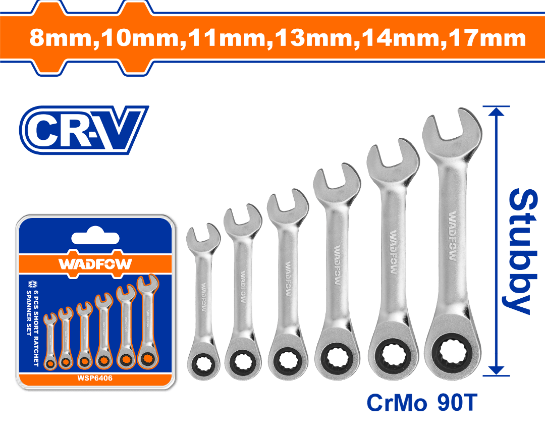Set Llaves Combinadas Con Crique WADFOW 6 Piezas