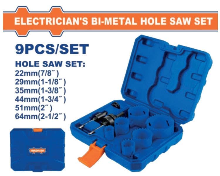 Set de Sierras Copa Bimetálicas WADFOW 9 Pzs