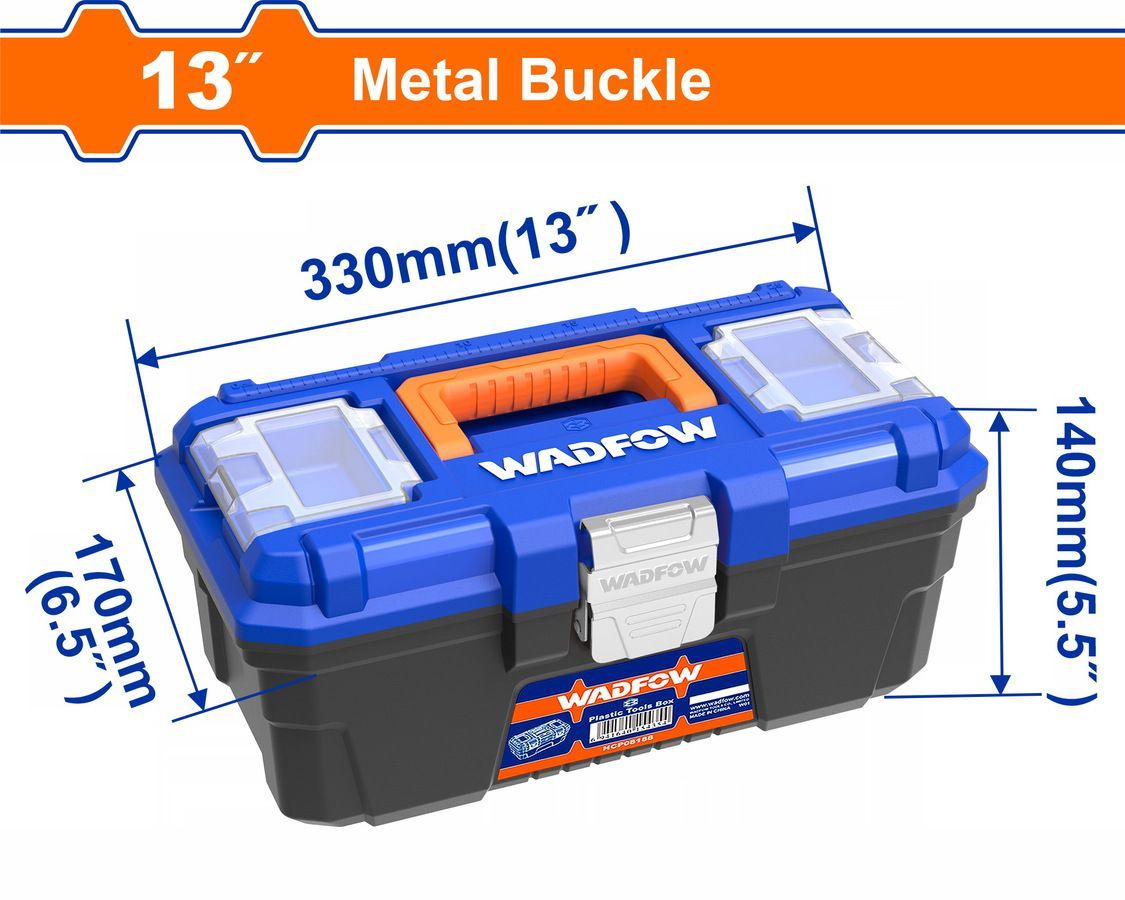 Caja para Herramientas Plástica WADFOW 13" Broche Metálico
