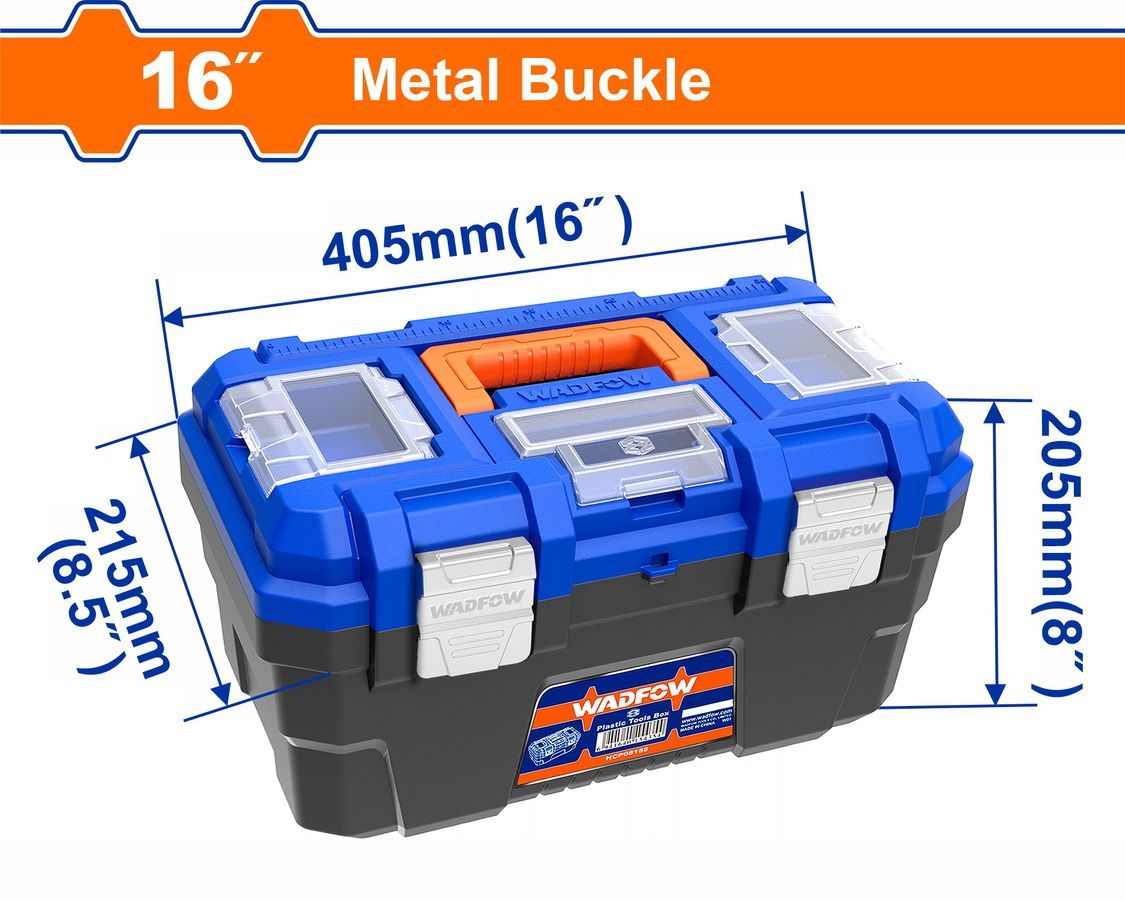 Caja para Herramientas Plástica WADFOW 16" Broche Metálico - Imagen 2