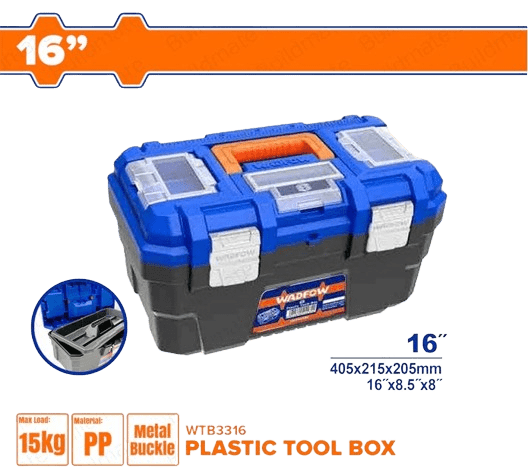 Caja para Herramientas Plástica WADFOW 16" Broche Metálico