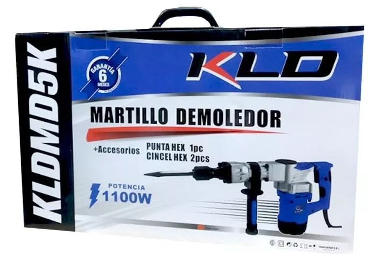 Martillo Demoledor KLD Hexagonal 17mm 1100W 13 Joules 5 Kilos - Imagen 2