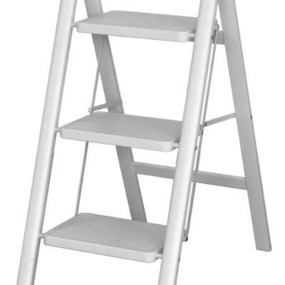 Escalera de Acero 3 Escalones KLD1759 Color Blanco