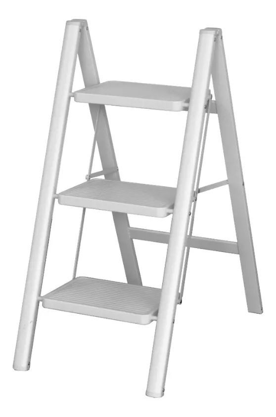 Escalera de Acero 3 Escalones KLD1759 Color Blanco