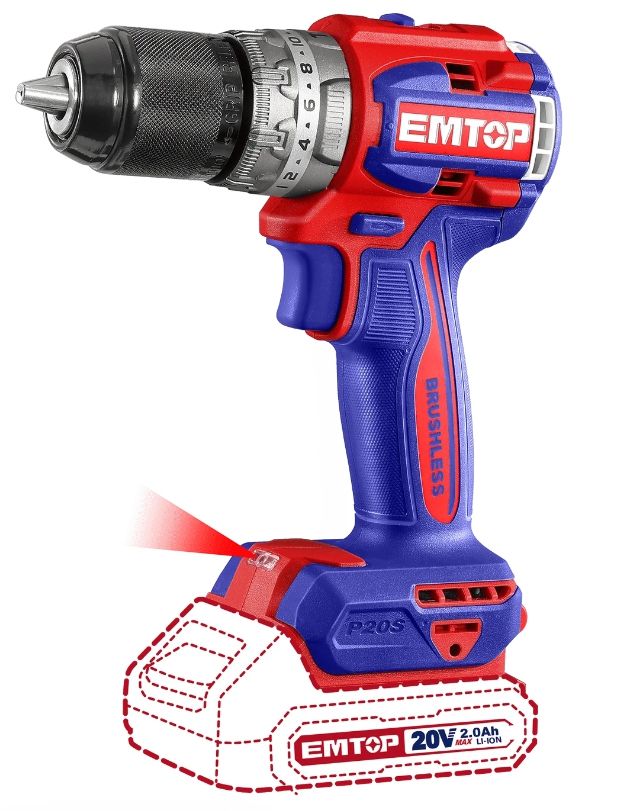 Combo EMTOP Amoladora Inalámbrica + Taladro Inalámbrico 20V Brushless - Imagen 2