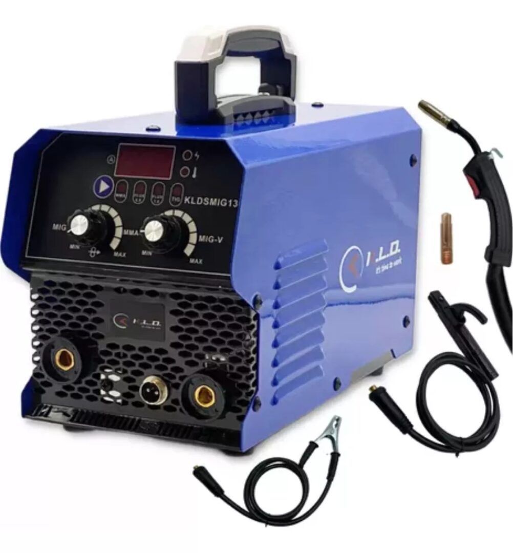 Soldadora Inverter Mig Tig Mma KLD 130 A p/Alambre Flux y Electrodo