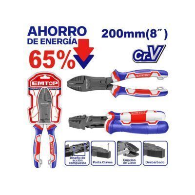 Pinza Universal Combinada EMTOP 200 mm - 65% Ahorro de Energía