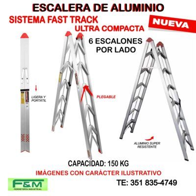 Escalera de Aluminio Sistema Fast Track 6 Escalones