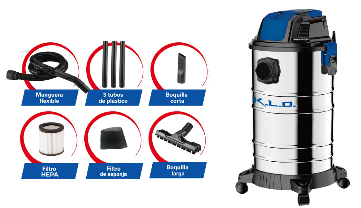 Aspiradora Seco / Húmedo KLD con Función Soplado 40 L 1300W