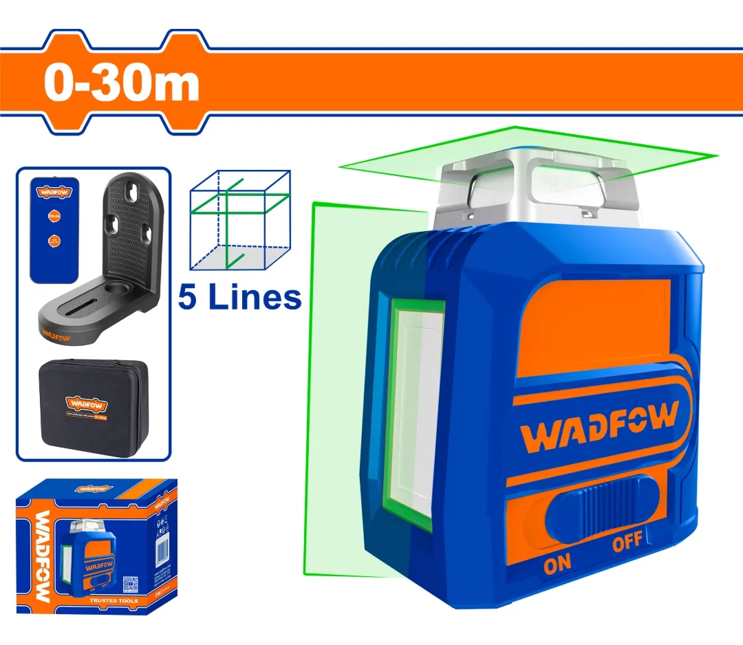 Combo Nivel Láser Lineas Verdes + Medidor De Distancia WADFOW - Imagen 3