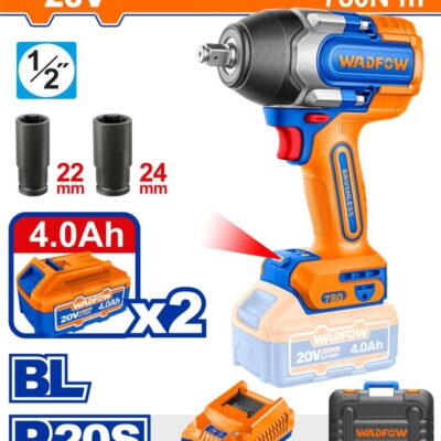 Llave de Impacto 1/2" WADFOW 20 V - 780 Nm Motor sin Carbones