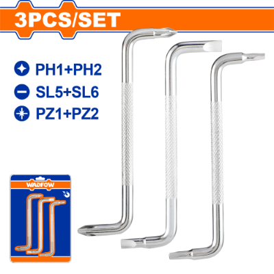 Set de Destornilladores WADFOW de Doble Punta - 3 Pzs.