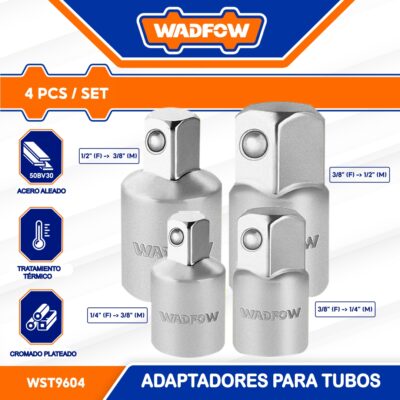 Juego de 4 Adaptadores de Tubos WADFOW WST9604