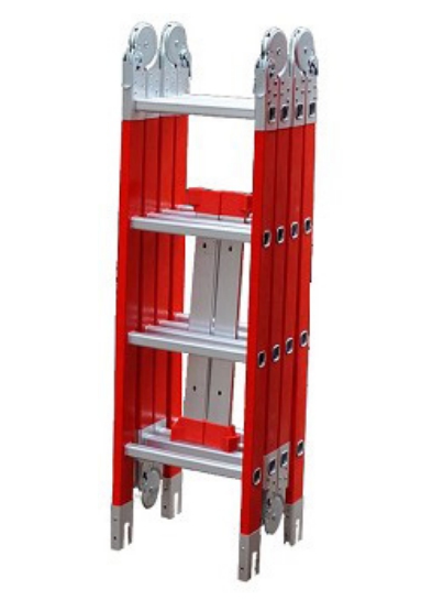 Escalera Dieléctrica 4 x 4 Fibra de Vidrio y Aluminio KLD
