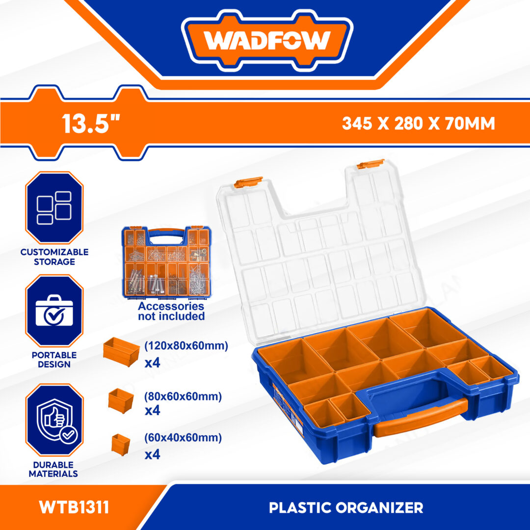 Organizador Plástico WADFOW 13.5" 12 Compartimientos Removible - Imagen 2