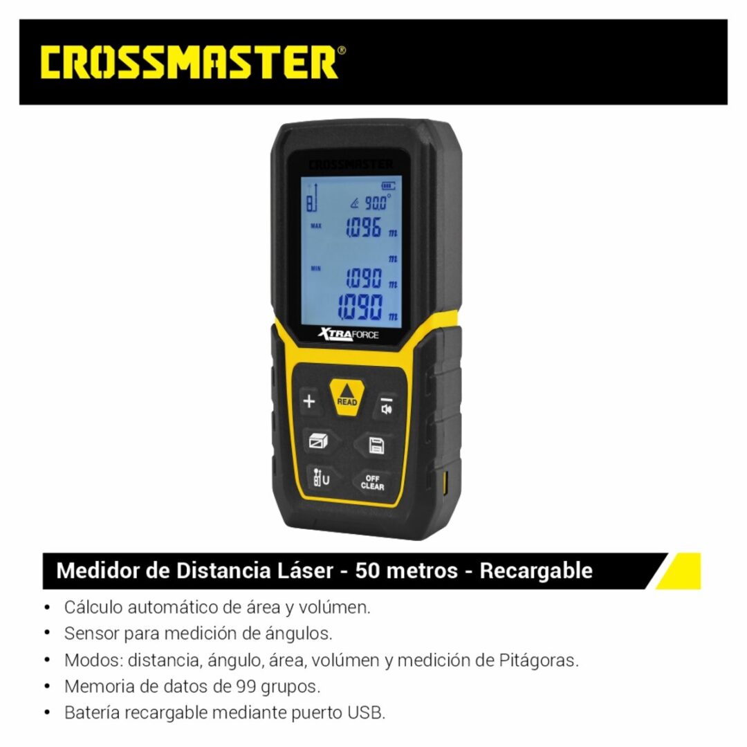 Medidor de Distancia Láser CROSSMASTER 50 m - Imagen 2