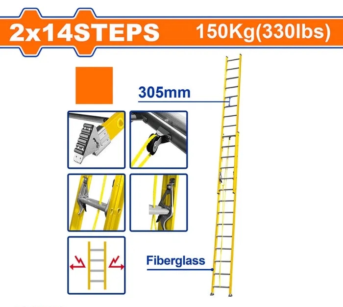 Escalera Extensible de Fibra de Vidrio 2×14 WADFOW
